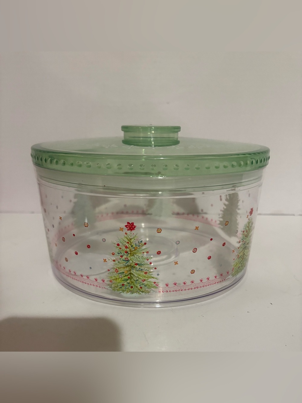 The Pioneer Woman Green and Clear Holiday Tree Covered Storage Bowl
